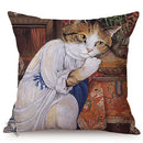 Axyaa Cat Portrait Nordic Art Pillow Cover