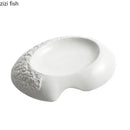 Axyaa Rock Patterned Ceramic Soup Plate Salad Plate Dessert Dish Sashimi Dish