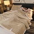 Axyaa Imitation Rabbit Velvet Plush Blanket - Super Soft Solid Color Sofa Blanket