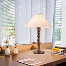 Axyaa Retro Walnut Desk Lamp with Pleated Shade