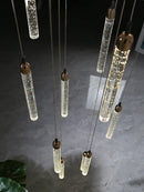 Axyaa Modern Crystal LED Chandelier for Staircase & Living Room