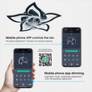 Axyaa Lotus Ceiling Fan Light: Remote Control, 6-speed, Decorative LED for Living Room & Bedroom