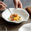 Axyaa Stone Edged Ceramic Bowl Set - Ideal for Salads, Soups, Pasta, Desserts