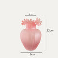 Axyaa Geometric Wavy Stripes Glass Vase Frosted Transparent Hydroponics Wedding Home Decor