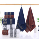 Axyaa Geometric Jacquard Cotton Towel Set: Soft, Absorbent Hand & Bath Towels