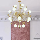 Axyaa Gold Glass Pendant Chandelier - Modern Hanging Light for Home Decor