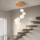 Axyaa Modern LED Stair Chandelier Pendant Light for Indoor Living Room Lighting
