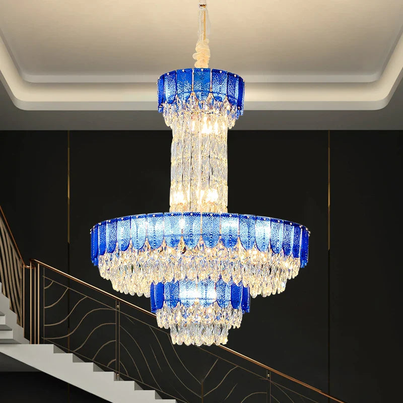 Axyaa Crystal Chandelier: Postmodern Light Luxury for Living Room, Hotel Lobby & Villa.