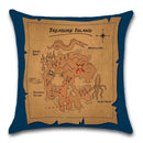 Axyaa Pirate Treasure Map Magnifier Print Throw Pillow Cover 45X45CM