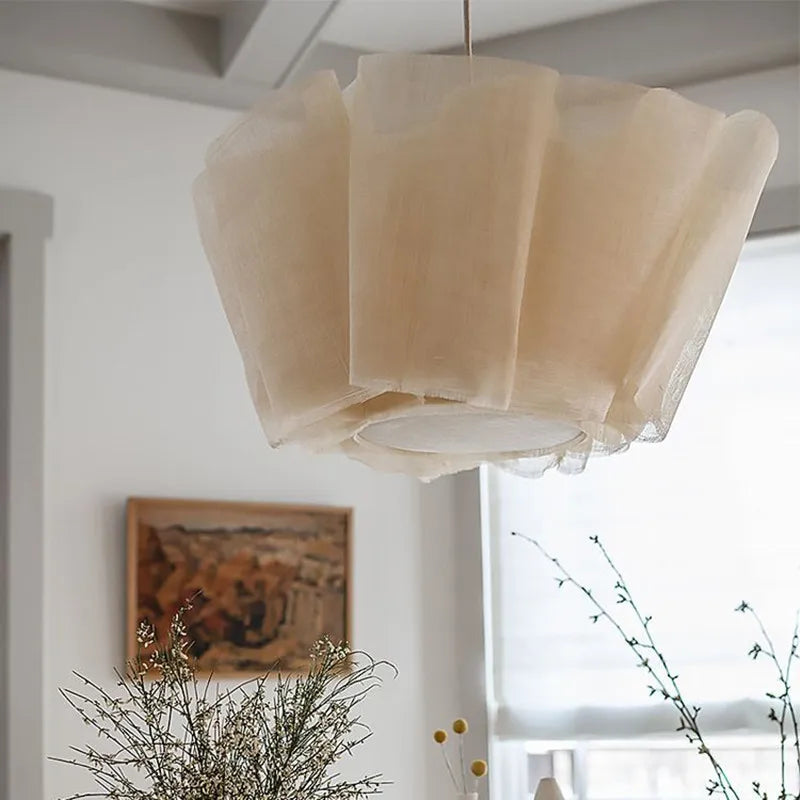 Axyaa Wabi Sabi Fabric LED Chandelier for Living Room, Hotel & Restaurant