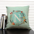 Axyaa 26 Letter Design Linen Sofa Cushion Cover 45x45cm Pillow Case for Bedroom & Living Room