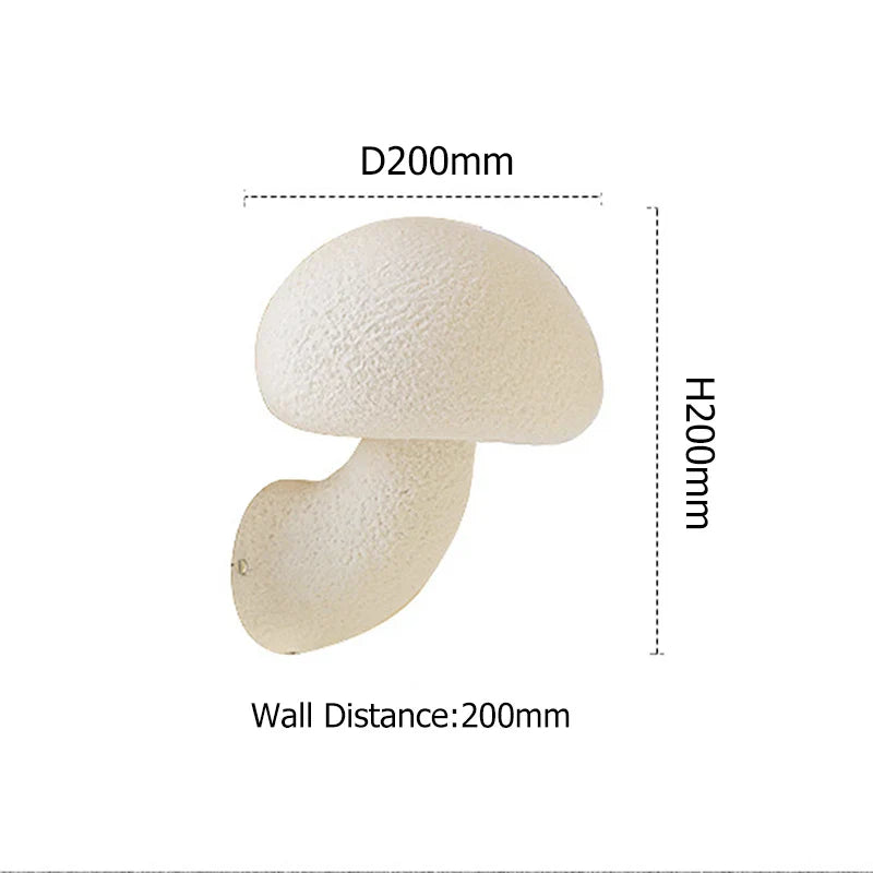 Axyaa White Mushroom LED Wall Lamps for Modern Home Decor