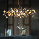 Axyaa Crystal Chandelier: Modern Art Branch Design for Living Room, Restaurant, Villa - Luxury Copper Decor