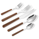 Axyaa Stainless Steel Wooden Handle Cutlery Set - Knife Fork Spoon Clamp