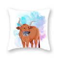Axyaa Flower Head Cow Print Pillowcase 45x45cm