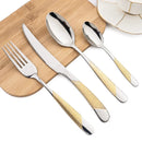 Axyaa 16-Piece Gold Stainless Steel Cutlery Flatware Set for Dining