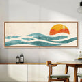 Axyaa Sunset Sea Sun Canvas Poster for Modern Living Room Decor