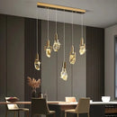 Axyaa Modern Diamond Crystal Chandelier LED Hanging Light Gold Home Decor