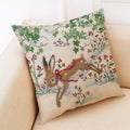 Axyaa Winter Animal Cartoon Linen Pillowcase for Car and Living Room Decor