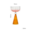 Axyaa Colored Ripple Martini Margarita Cocktail Glasses Goblet Cup