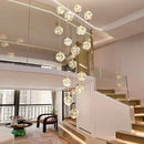 Axyaa Crystal Chandelier Stair Pendant Lamp Living Room Interior Lighting