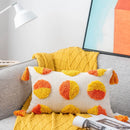 Axyaa Bohemian Chenille Throw Pillowcase with Tufted Tassels
