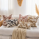 Axyaa Chenille Floral Pillow Cover 45x45cm in Beige Brown Pink Orange