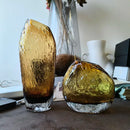 Axyaa Amber Glass Vase: Hydroponic Plant Pot for Table Decor and Flower Arrangements