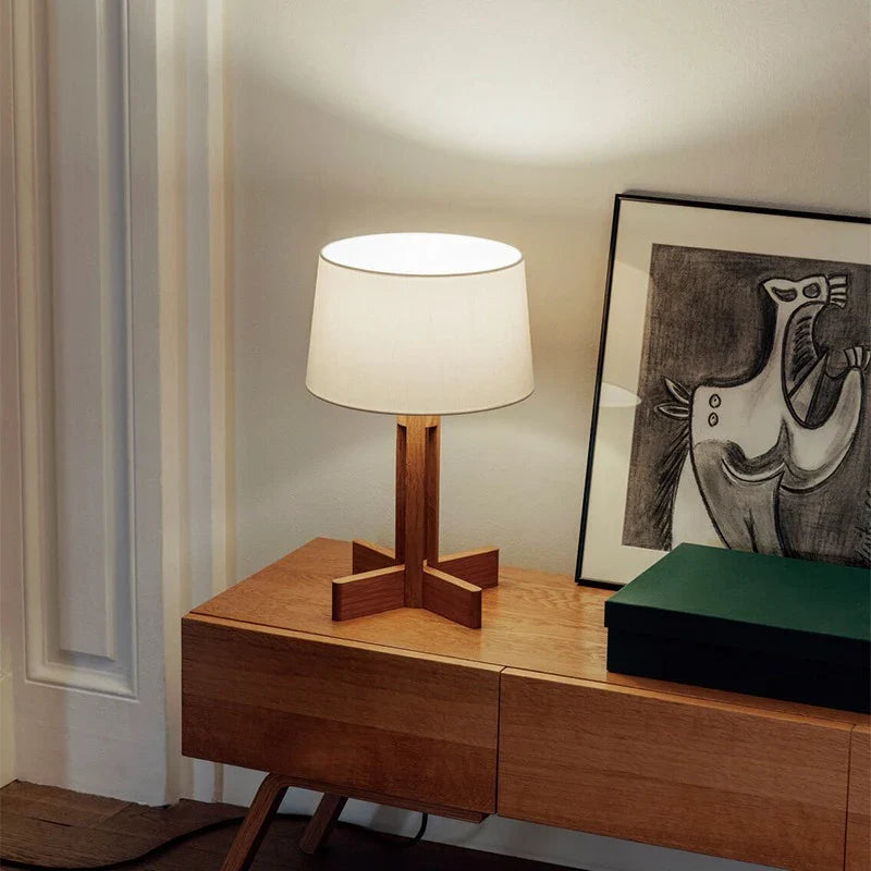 Axyaa Modern Wood Table Lamp | Minimalist Art Lighting Fixture for Living Rooms & Bedrooms