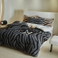 Axyaa Warm Fleece Zebra Stripe Quilt Cover, Soft & Thick, 200*230cm