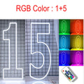 Axyaa LED Neon Number Sign - 30in, RGB Flashing, Sweet 16 18 21 Night Light