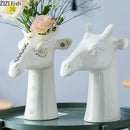 Axyaa Giraffe Ceramic Vase: Aesthetic Desk Decoration and Floral Arrangement