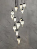 Axyaa Marble LED Chandelier: High-End Luxury Lighting for Home Decor & Living Spaces
