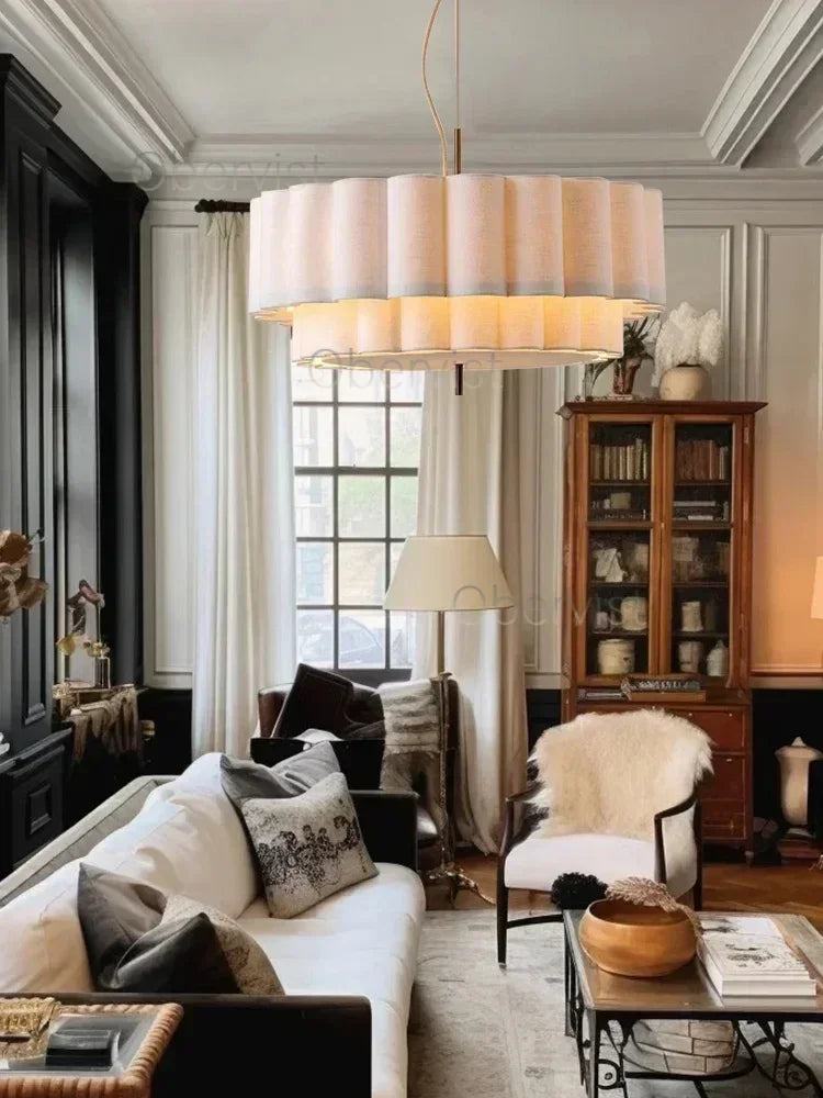 Wabi Sabi Fabric Chandelier Pendant Lamps by Axyaa