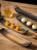 Axyaa Ceramic Leaf Sushi Plate | Creative Tableware for Sashimi & Desserts