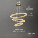 Axyaa Luxury Gold Round LED Chandelier for Living Room, Bedroom, and Dining Table
