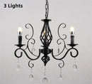 Axyaa Black Iron Crystal Chandelier for Living Room & Bedroom