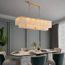 Axyaa Luxury Copper Resin Chandelier with Marble Accents for Living Room and Bedroom