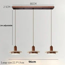 Axyaa Travertine LED Pendant Light - Modern Walnut Chandelier for Dining Kitchen Island Counter