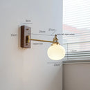 Axyaa Canopy LED Wall Light Pull Chain Switch Walnut Ash Wood Sconce