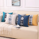 Axyaa Linen Chinese Pavilion Pattern Pillow Cover for Home Sofa Bedroom