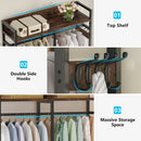 Axyaa Freestanding Closet Organizer with Drawers, Hooks, and Storage Shelf