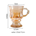Axyaa Vintage Heart Embossed High-Legged Latte Glass Cup