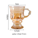 Axyaa Vintage Heart Embossed High-Legged Latte Glass Cup