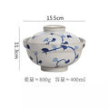 Axyaa Floral Ceramic Soup Bowl with Lid - Versatile Ramen Noodle & Salad Bowl
