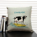 Axyaa Cartoon Animal Print 45x45cm Linen Cushion Cover - Sofa, Car, Chair Pillow Case