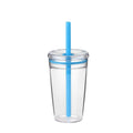 Axyaa 450ml Cute Clear Straw Water Tumbler Bottle - Ideal for Cold Drinks & Juices