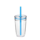 Axyaa 450ml Cute Clear Straw Water Tumbler Bottle - Ideal for Cold Drinks & Juices