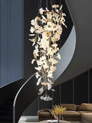 Ginkgo Leaf Hanging Chandelier by Axyaa for Modern Duplex Villas