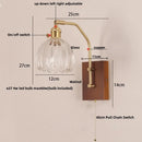 Axyaa LED Glass & Wood Wall Lamp for Living Room Bedroom, Pull Chain Switch